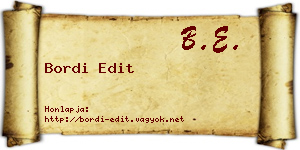 Bordi Edit névjegykártya